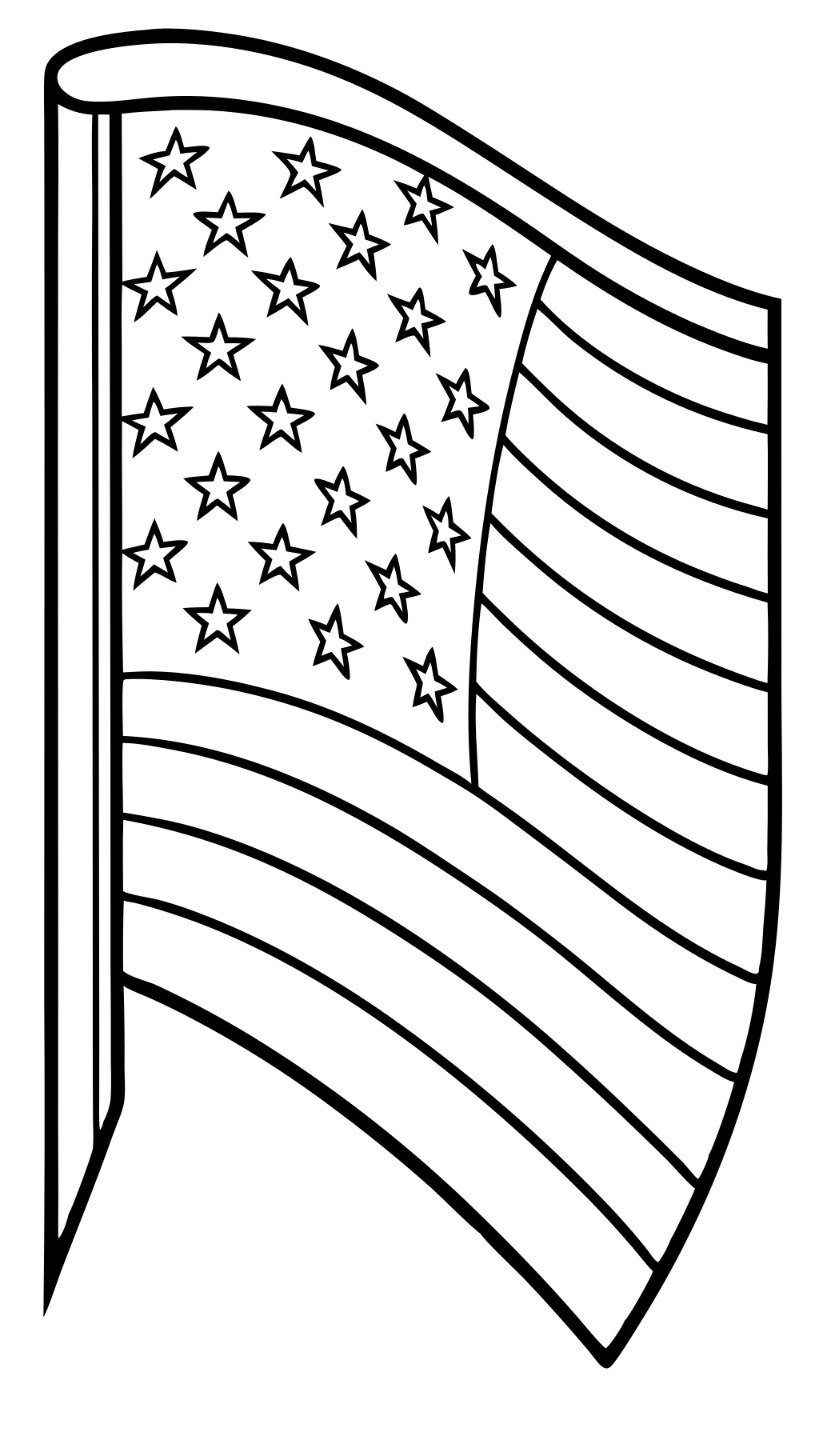 easy american flag coloring page